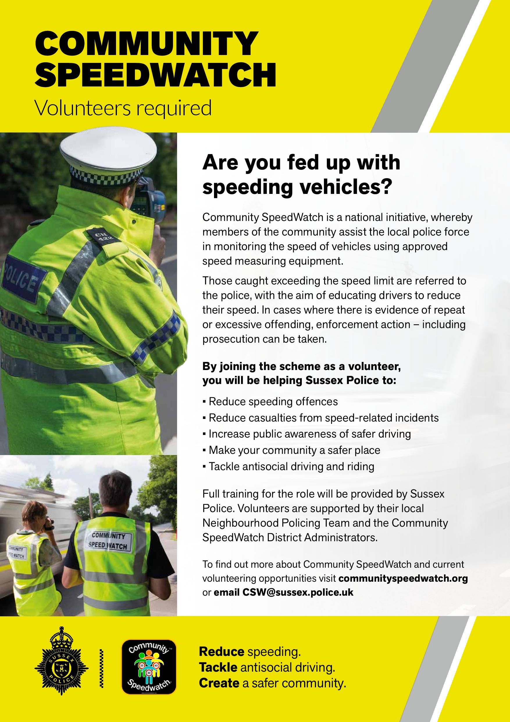 Relaunch of Community Speedwatch Group for Buxted?